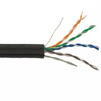 Кабель UTP + ТРОС  витая пара КСВППТ-Cat 5e 4*2*0,52 внешний, медь, PE 305м цвет черный